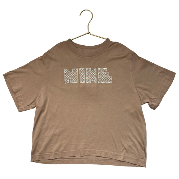 Nike Tan Needlepoint Logo T-Shirt - Size L 10-12