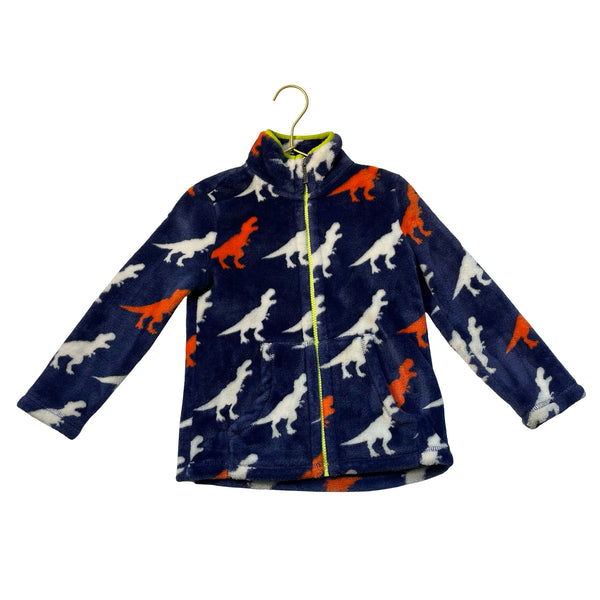 Hatley Navy Dino Fleece Jacket - Size 4