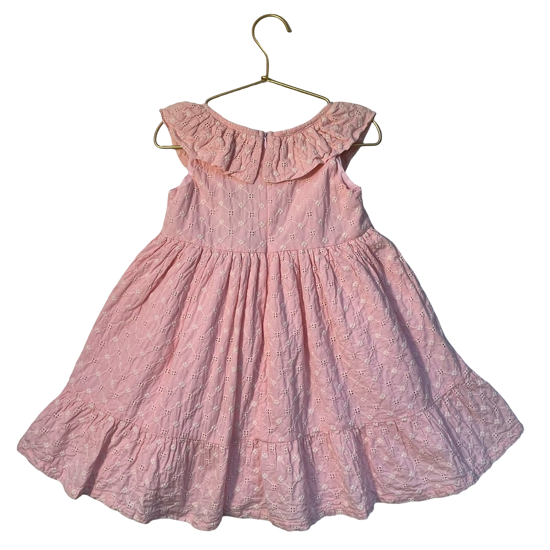 Peppermint Pink & Ivory Embroidered Dress - Size 4