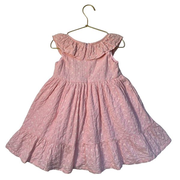 Peppermint Pink & Ivory Embroidered Dress - Size 4