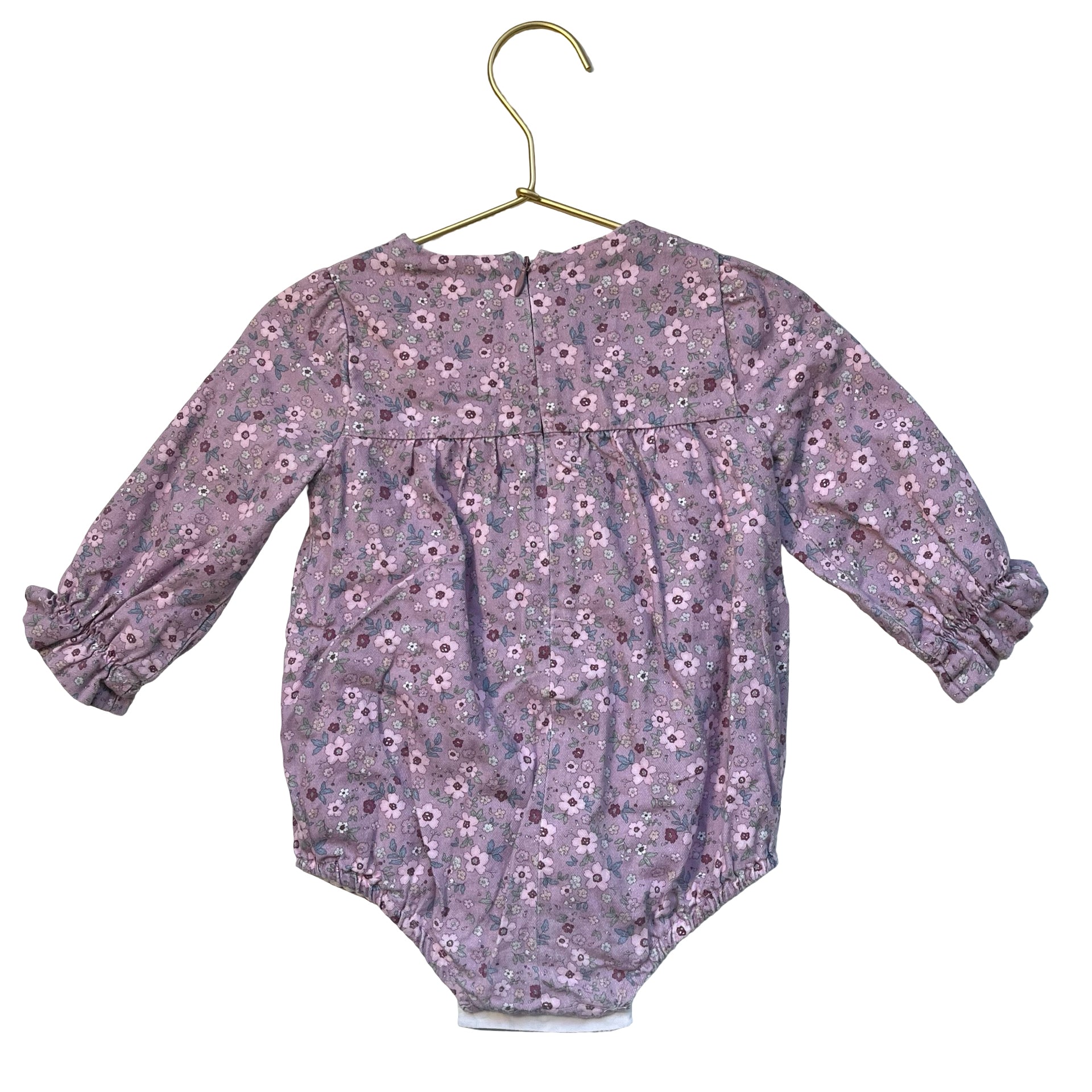 Paz Rodriguez Lavender Floral Bubble Romper - Size 12 Mo