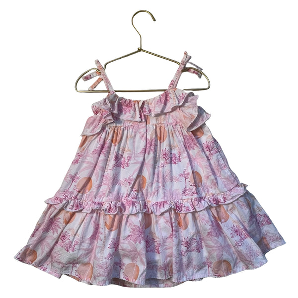 Janie and Jack x Serena Williams Peach & Pink Tropical Print Dress - Size 2T