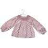 Zara Peach, Pink, Blue Floral Smocked Blouse - Size 5