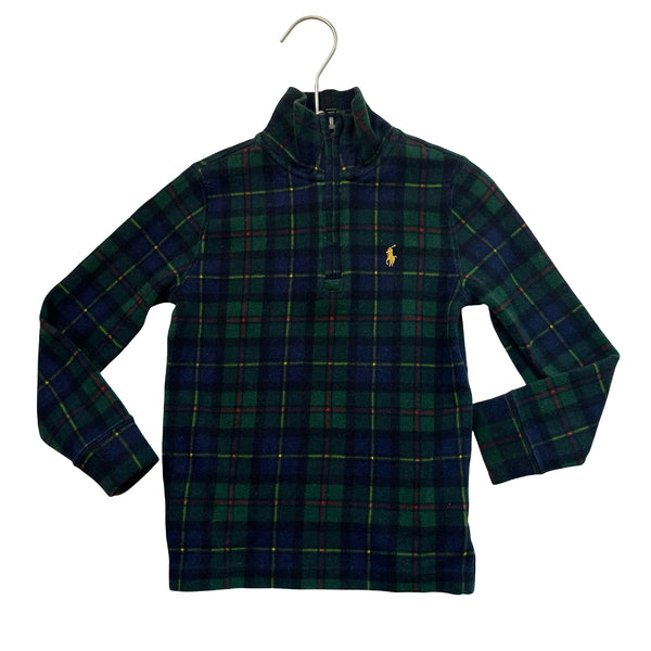 Polo Ralph Lauren Green Tartan Plaid Quarter-Zip - Size 4