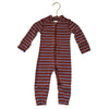 Hanna Andersson Brown & Light Blue Striped One-Piece PJ - Size 0-3 Mo