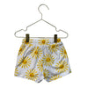 Lola & The Boys Ivory & Yellow Sun Print Shorts - Size 4