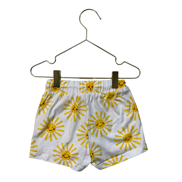 Lola & The Boys Ivory & Yellow Sun Print Shorts - Size 4