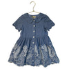 Genuine Kids Chambray & White Embroidered Shirt Dress - Size 3T