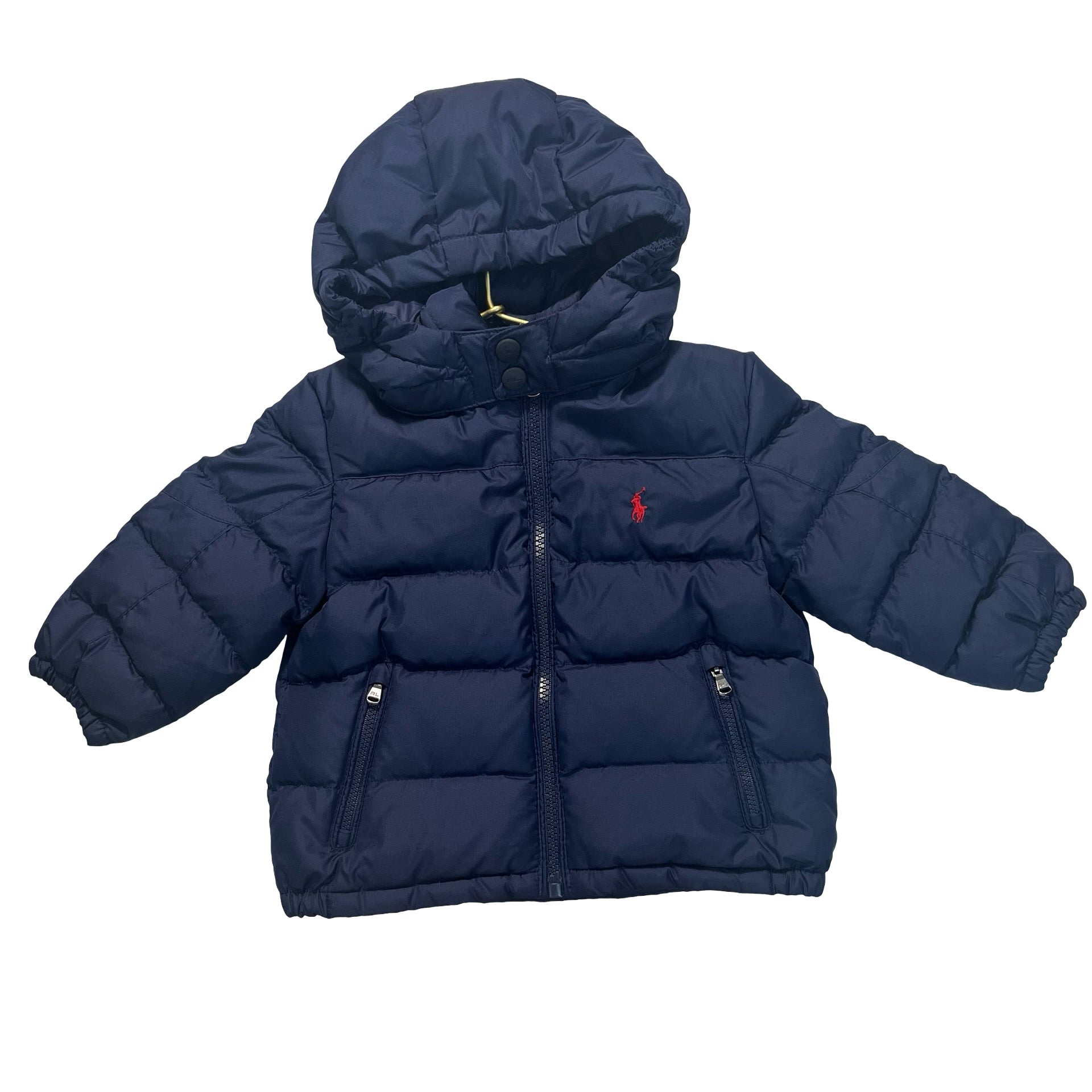 Polo Ralph Lauren Navy Hooded Puffer Winter Jacket - Size 12 Mo