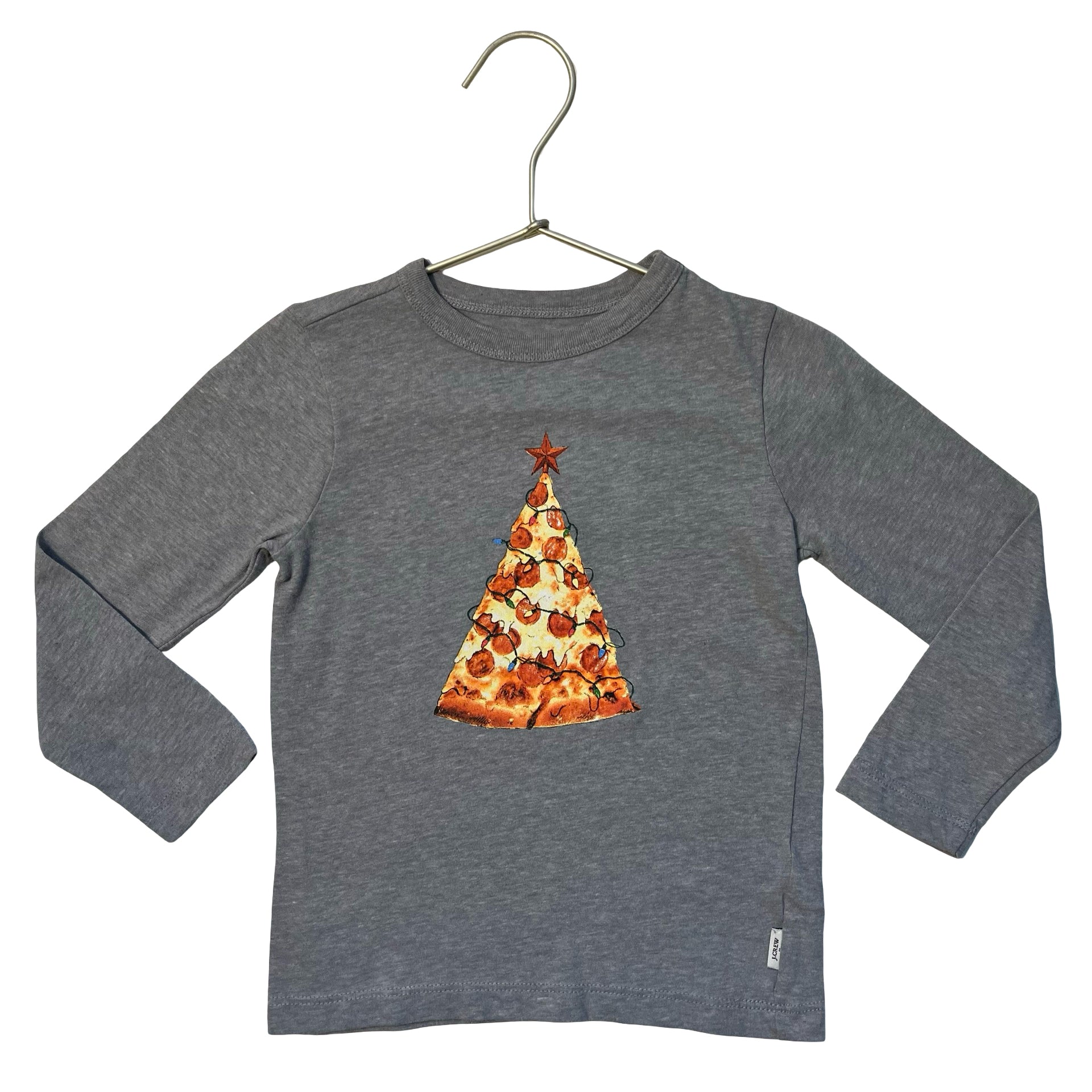 Crewcuts Gray Christmas Pizza Graphic Shirt - Size XXS 2-3