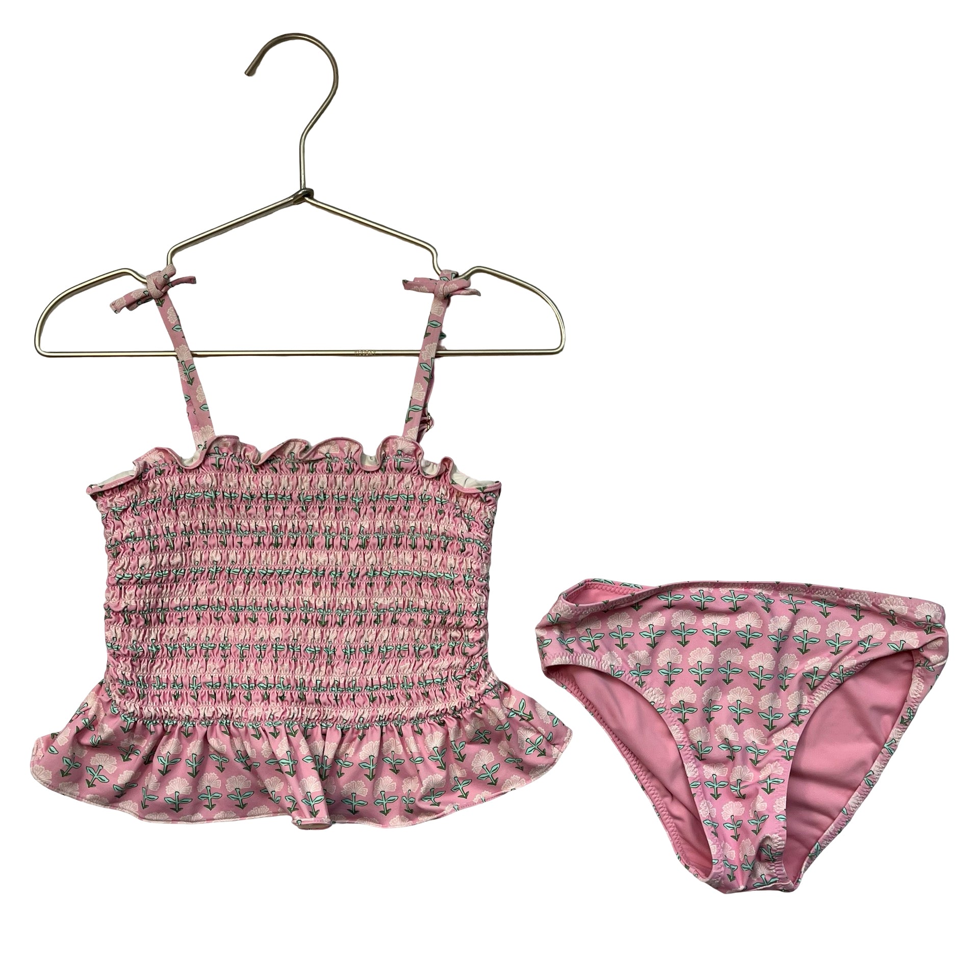 Vineyard Vines Pink Flower Print 2 Piece Tankini Swim Suit - Size 6