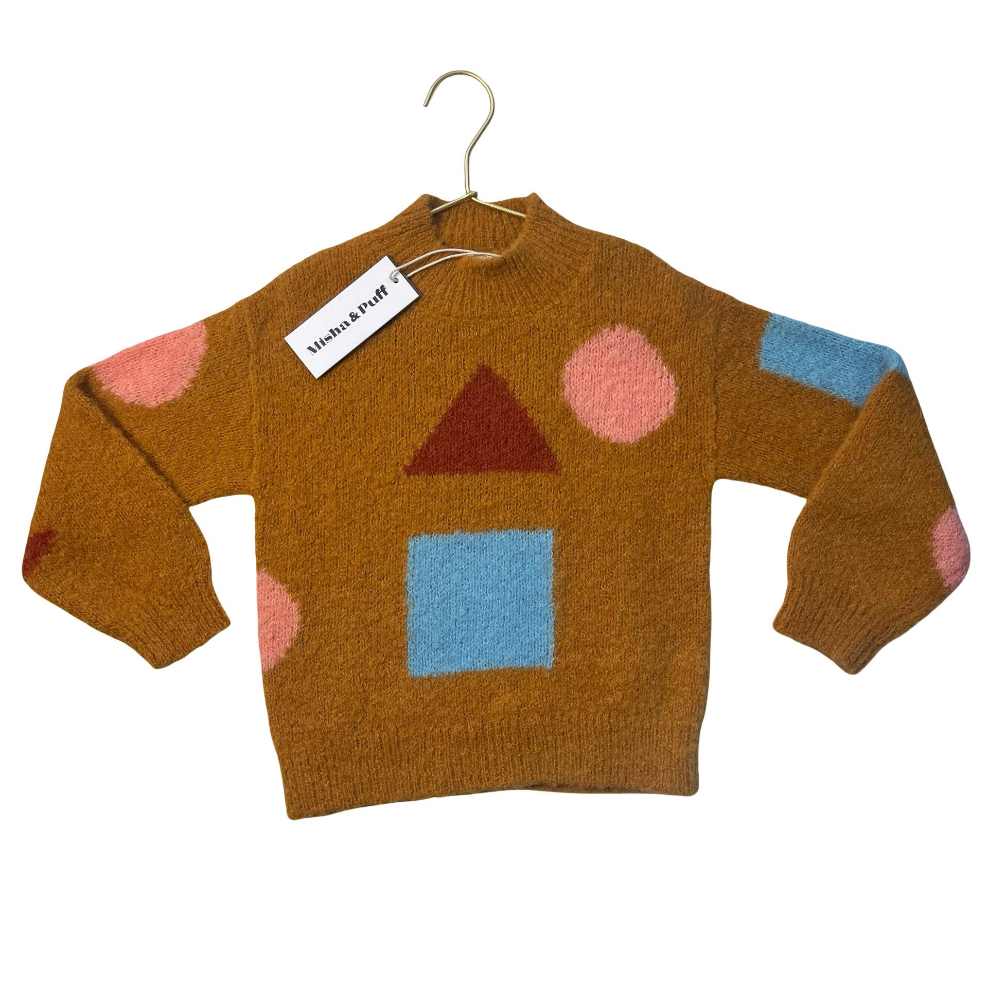 Misha & Puff 'Marigold Boucle Basic Square' 100% Alpaca Sweater w Tags - 6-7Y
