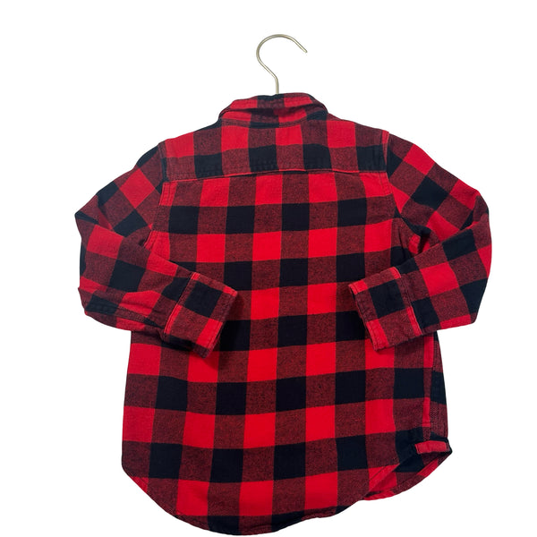 Baby Gap Red & Black Buffalo Plaid Flannel Long Sleeve Shirt - Size 2