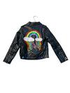 Lola & The Boys Lined Faux Leather Rainbow Jacket - 8 (Note: Cuff Charm Missing)