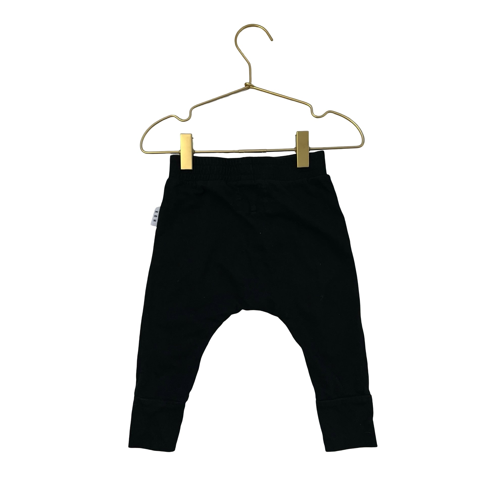 Hux Black Joggers - Size 6-12 Mo
