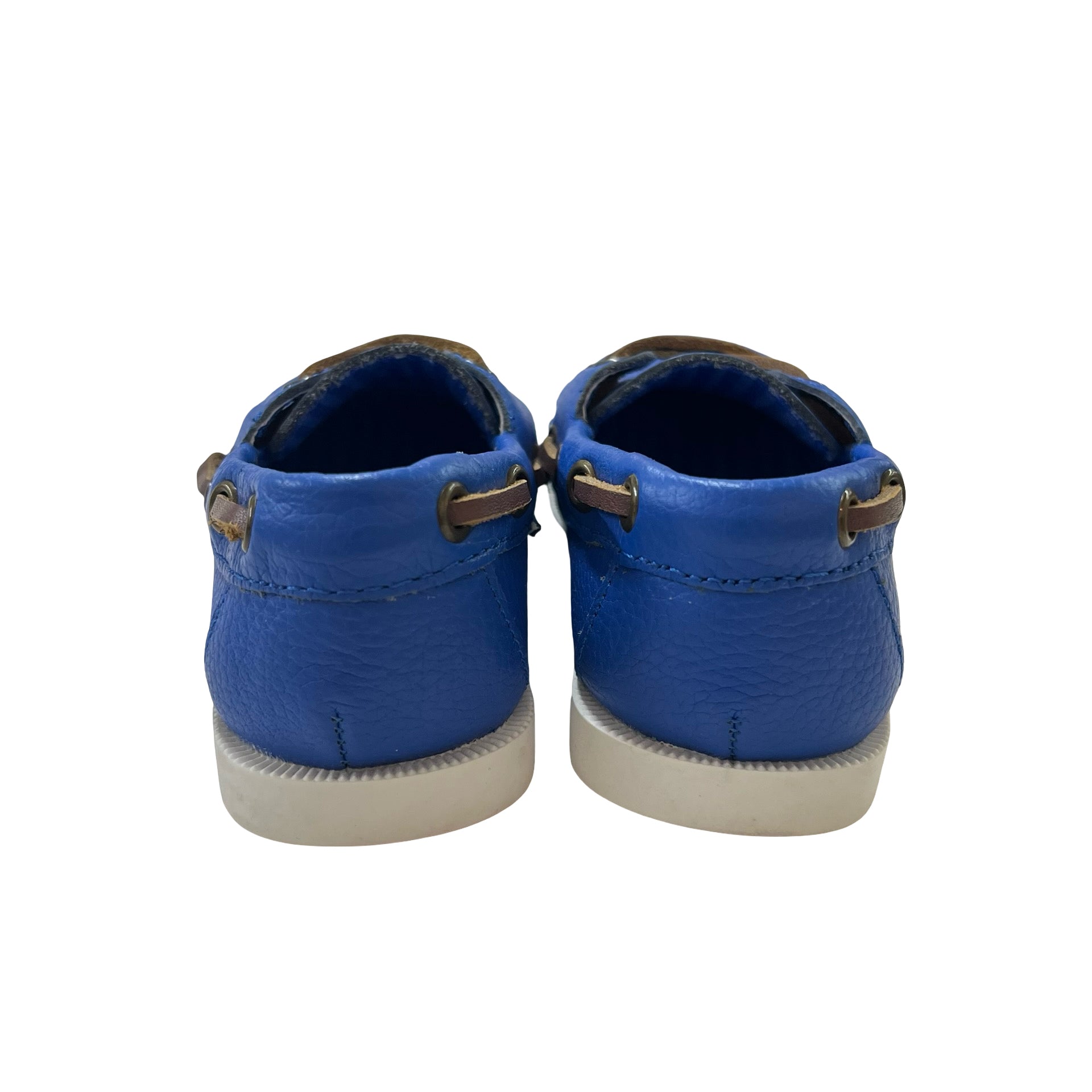Janie and Jack Blue Leather Boat Shoes - Size 5