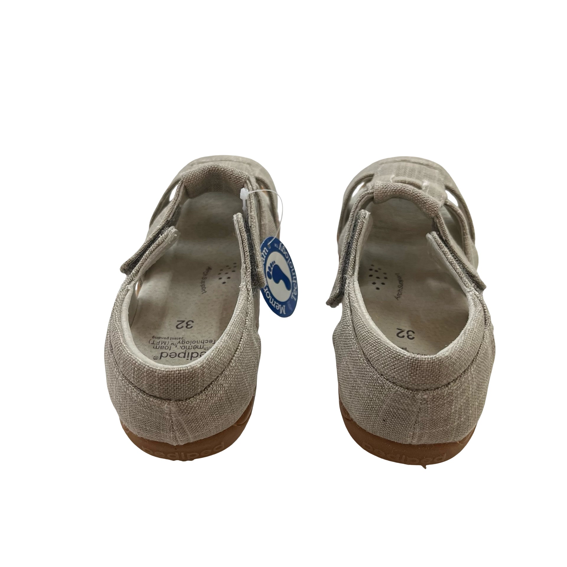 Pediped Sydney Tan Fabric Closed-Toe Sandals New with Tags in Box - 1Y Big Kid