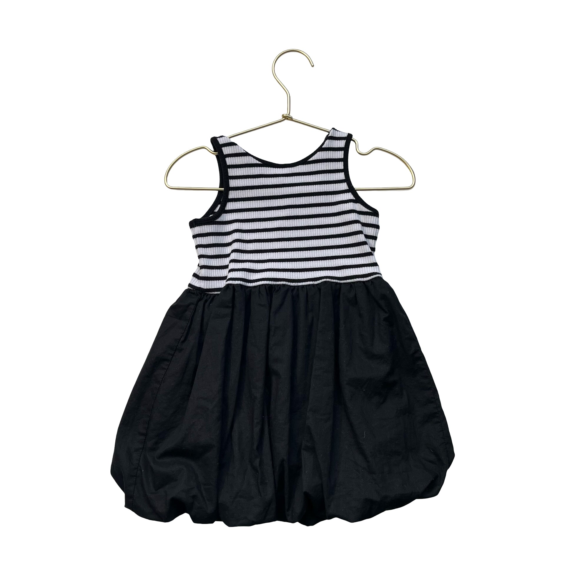 Janie and Jack Black & White Striped Bubble Hem Dress - Size 2T