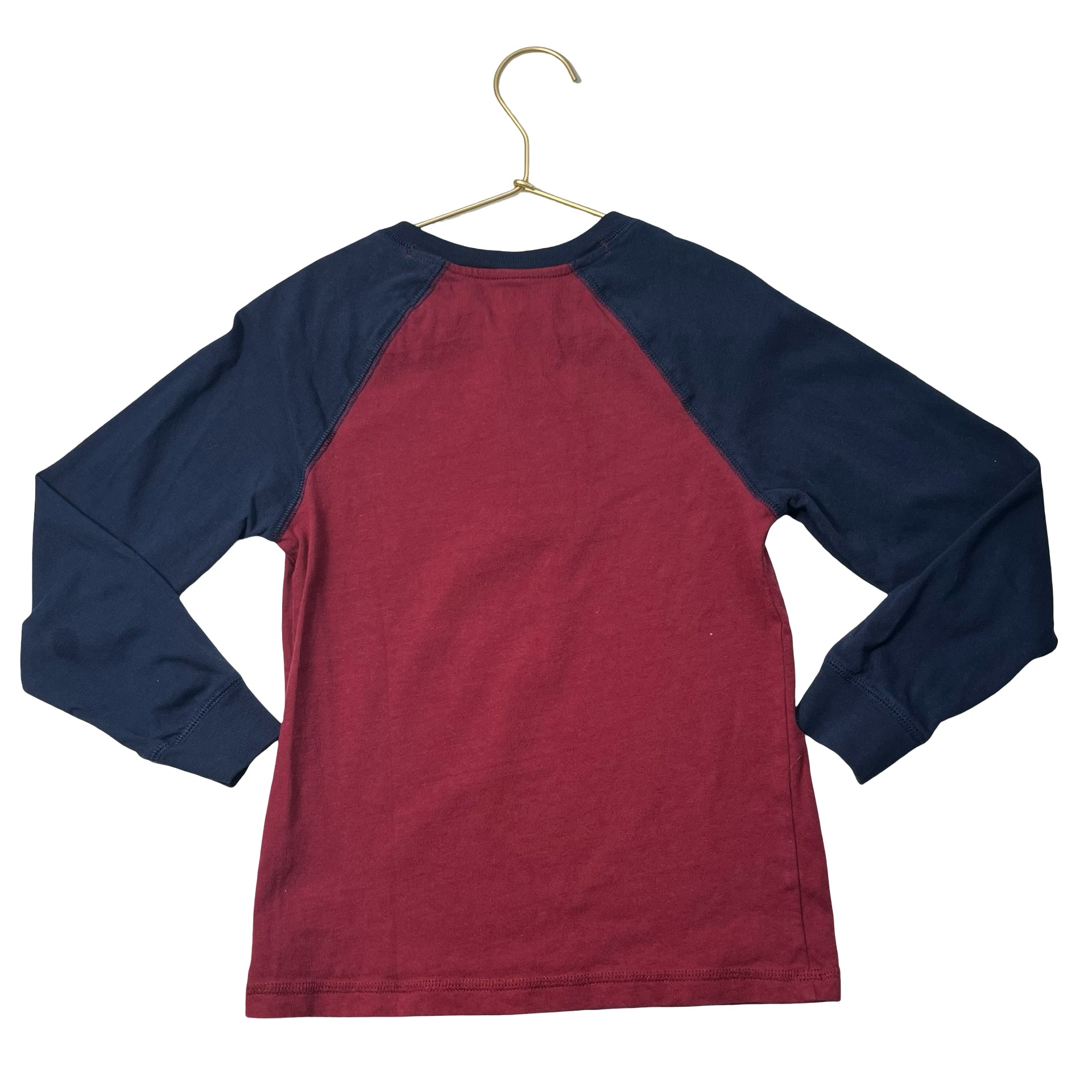 Janie and Jack Burgundy & Navy Henley Shirt - Size 7