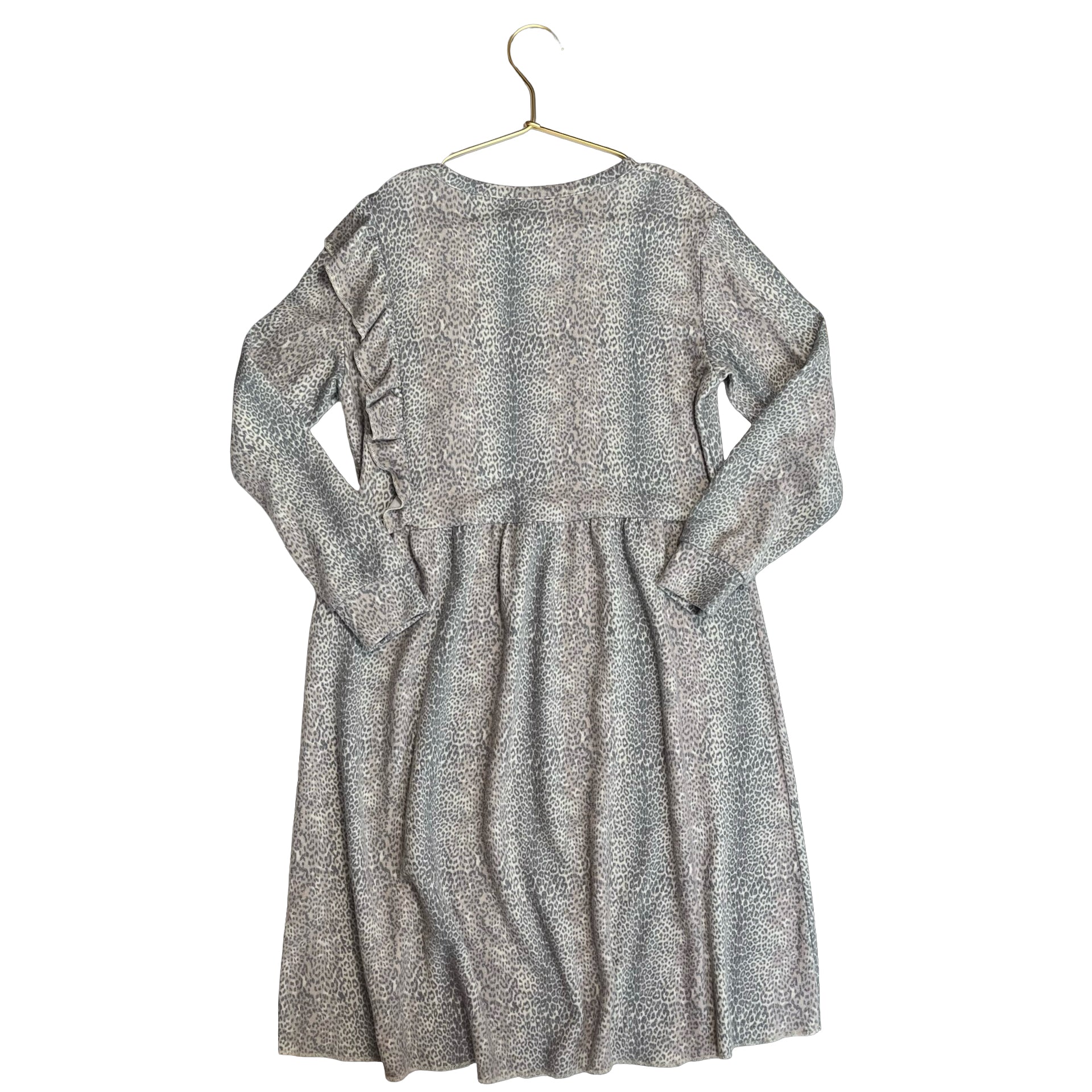 Chaser Gray & Ivory Snakeskin Long Sleeve Dress - Size 12
