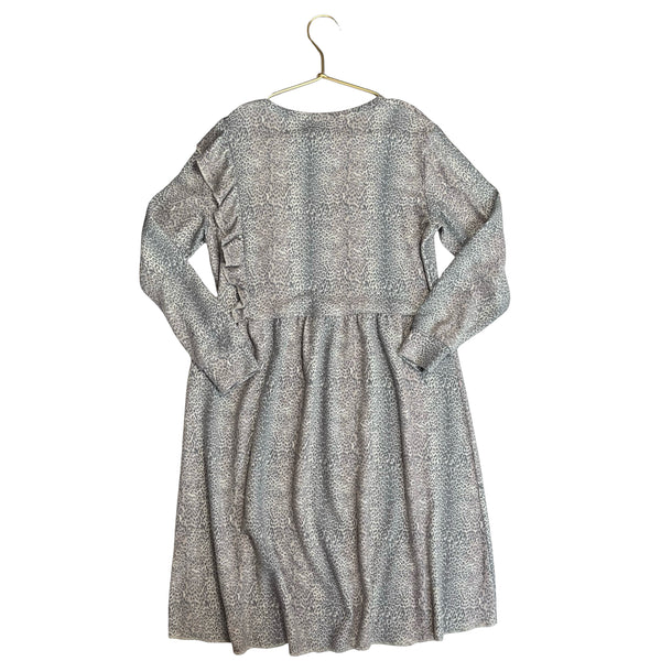 Chaser Gray & Ivory Snakeskin Long Sleeve Dress - Size 12