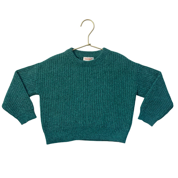 Cat & Jack Green Chenille Sweater - Size XS 4-5