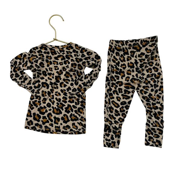 Posh Peanut Leopard Print PJ Set - Size 6-12 Mo