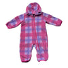 Columbia Pink & Purple Plaid Fleece Hooded Bunting - Size 3-6 Mo