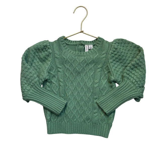 Janie and Jack Green Cable-Knit Sweater - Size 3