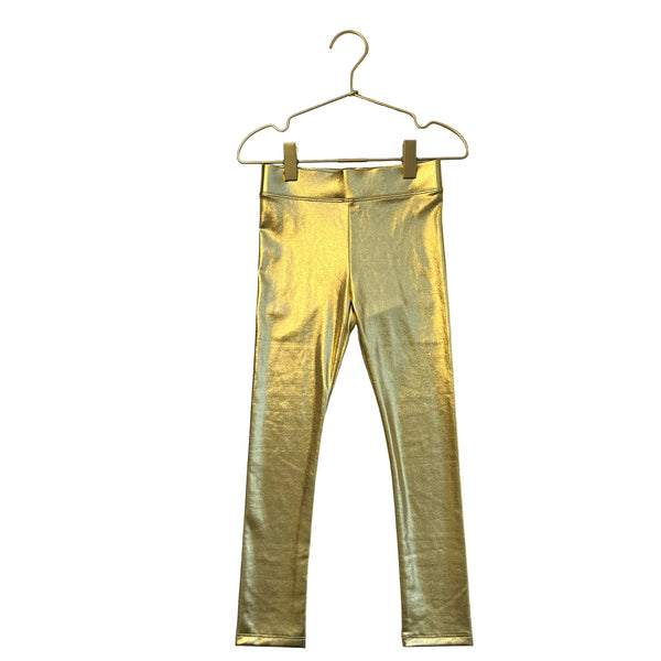 Crewcuts Gold Metallic Leggings - Size 5