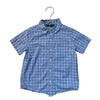 Janie and Jack Blue & White Check Button Down Shirt - Size 4