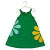 Hanna Andersson Green Flower Applique Dress - Size 6-7