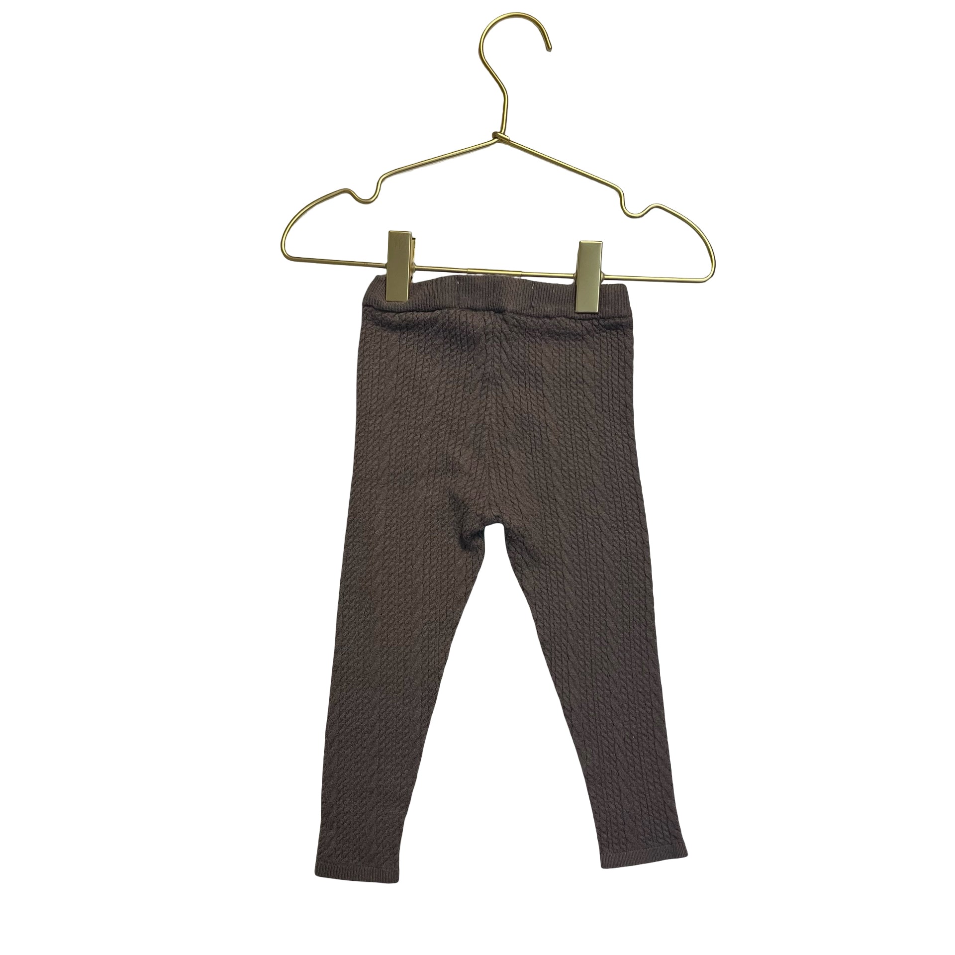 Zara Brown Cable-Knit Leggings - Size 2