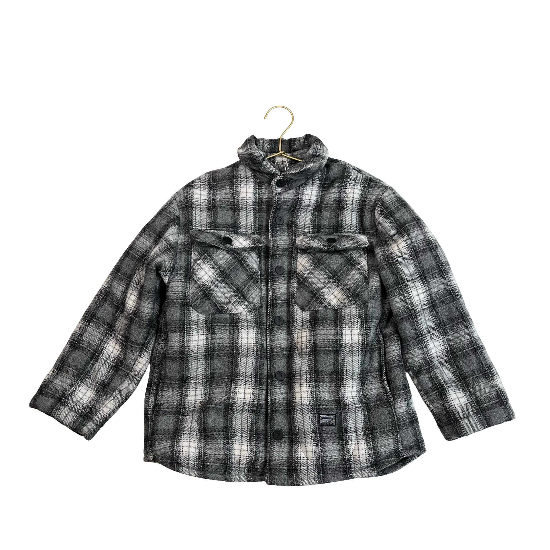 Zara Gray Plaid Flannel Shacket Jacket - Size 8-9