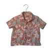 Faherty Peach Tropical Floral Print Linen-Blend Button Down Shirt - Size 2T