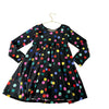 Hanna Andersson Black & Multi-Color Polka Dot Velvet Dress - Size 6/7
