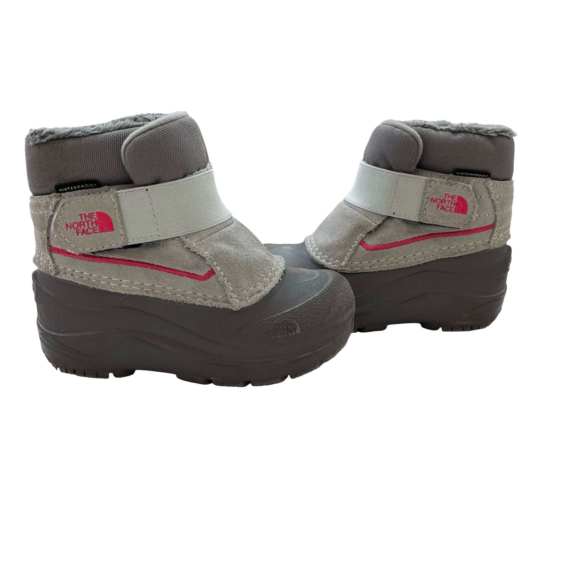 North Face Gray & Pink Winter Boots - Size 8