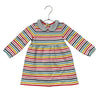 Baby Boden Ivory & Multi-Color Stripe Sweatshirt Dress - Size 6-12 Months