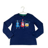 Mini Boden Navy Instrument Applique Shirt - Size 9-10