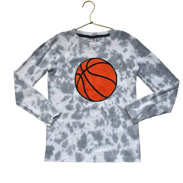 Mish Boys Gray Tie-Dye Waffle Basketball Graphic Shirt - Size 7