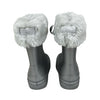 Stride Rite Silver Glitter Rain Boots, Removeable Faux Fur Lining - Size 5