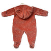 Nordstrom Peach Floral Velour Quilted Bunting - Size 6 Mo