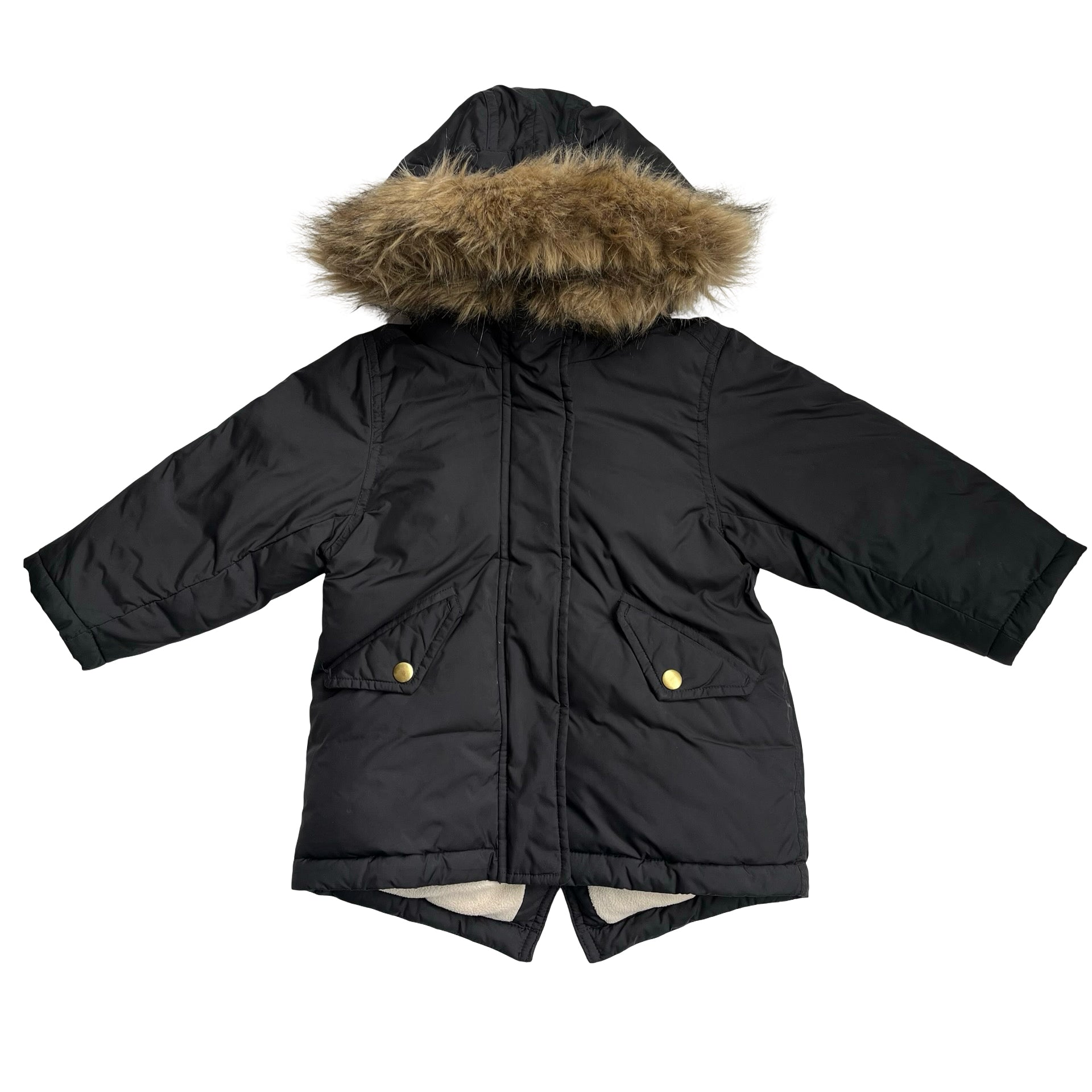 Crewcuts Black Hooded Winter Jacket - Size XXS 2-3