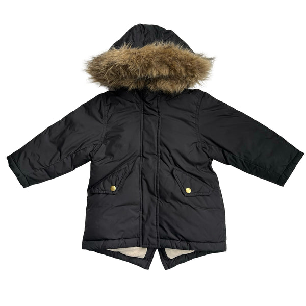 Crewcuts Black Hooded Winter Jacket - Size XXS 2-3