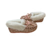 Crewcuts Pink Glitter Faux Fur Lined Slippers -  Size K10