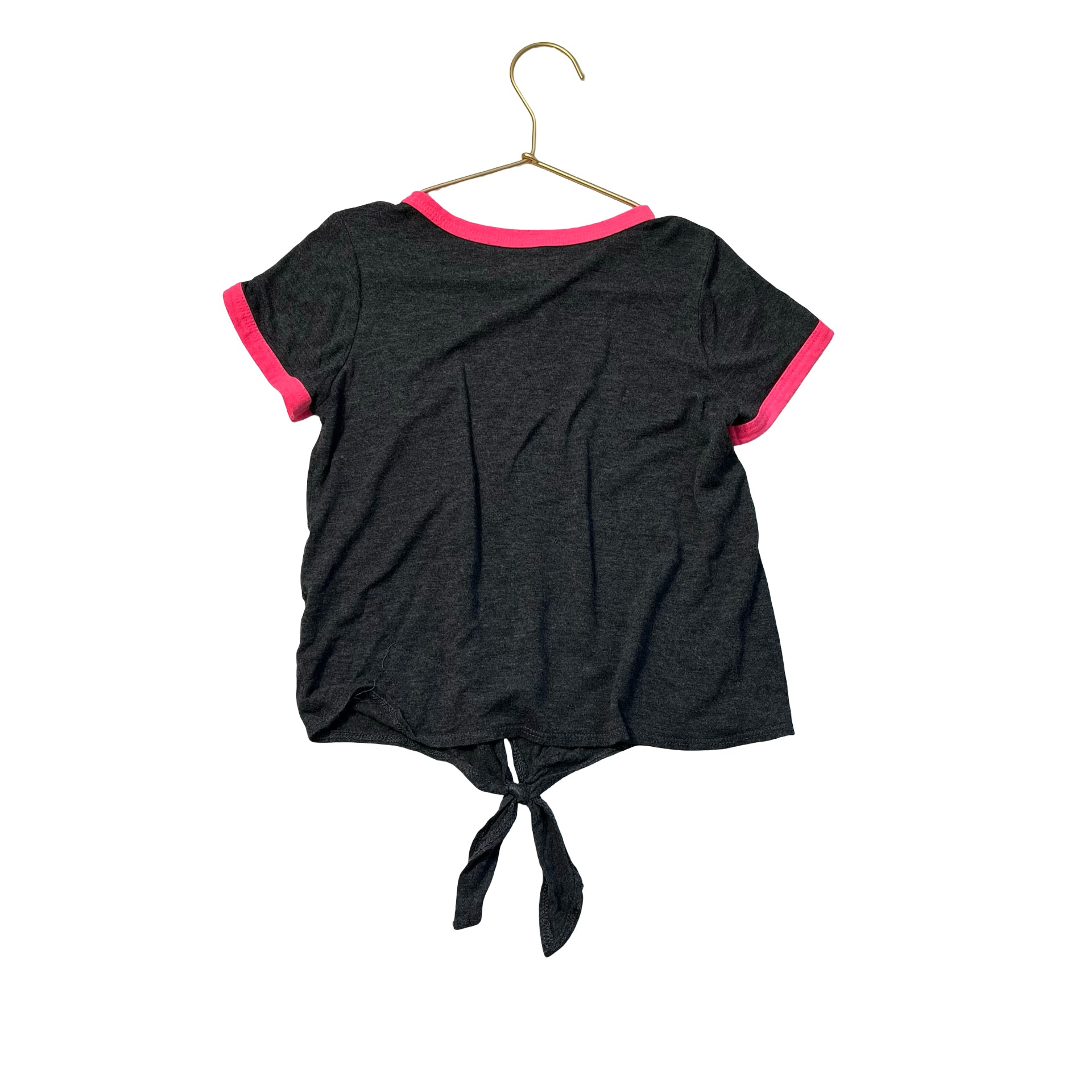 Rock Candy Dark Gray Bolt  Patch Tie-Front Tee - Size S 6