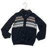 Janie and Jack Black Fair Isle Shawl-Neck Cardigan Sweater - Size 6