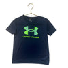 Under Armour Navy & Neon Logo Athletic T-Shirt - Size 4
