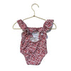 Janie and Jack Pink & Red Floral Swimsuit -  Size 6-12 Months