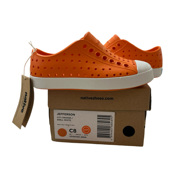 Native Jefferson Orange Shoes with Tags in Box - Size C8